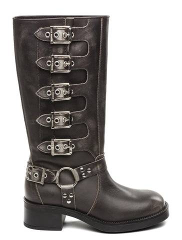 Steve Madden BATTLE DARK GREY LEATHER Calzado Biker & Western Boots