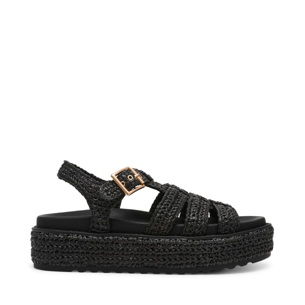 Steve Madden BEELINE BLK RAFFIA Calzado Calzado - Sandalias Planas