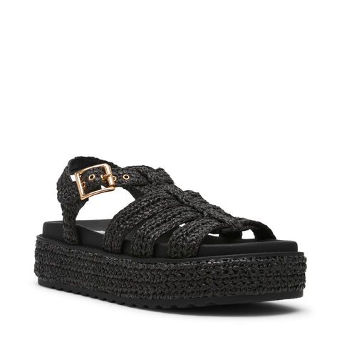 Steve Madden BEELINE BLK RAFFIA Calzado Calzado - Sandalias Planas