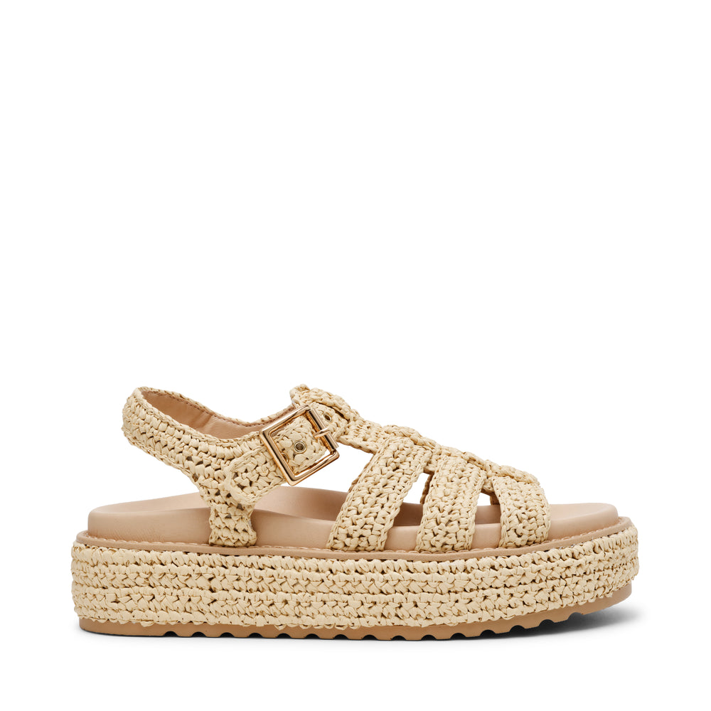 Steve Madden BEELINE NATURAL RAFFIA Calzado Calzado - Sandalias Planas