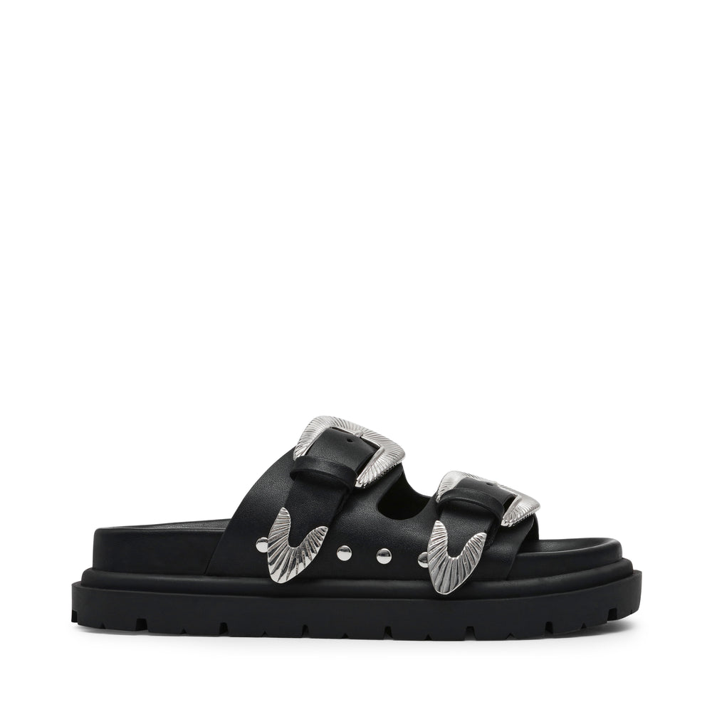 Steve Madden OUTCAST BLACK LEATHER Calzado Calzado - Sandalias Planas
