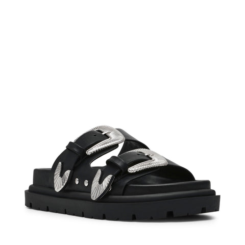 Steve Madden OUTCAST BLACK LEATHER Calzado Calzado - Sandalias Planas