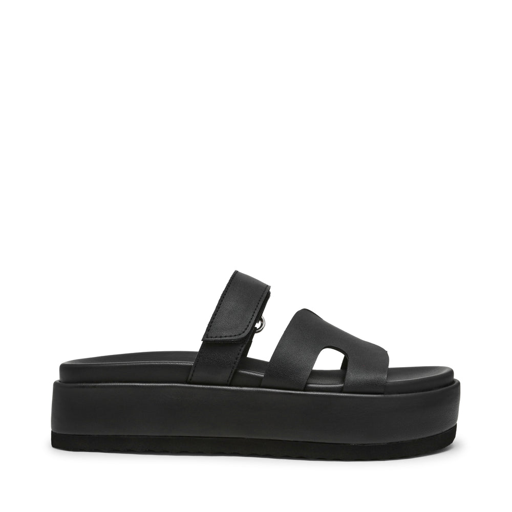 Steve Madden BIGMISSILE BLACK ACTION LEATHER Calzado Calzado - Sandalias Planas
