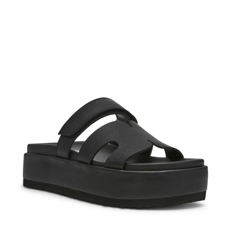 Steve Madden BIGMISSILE BLACK ACTION LEATHER Calzado Calzado - Sandalias Planas