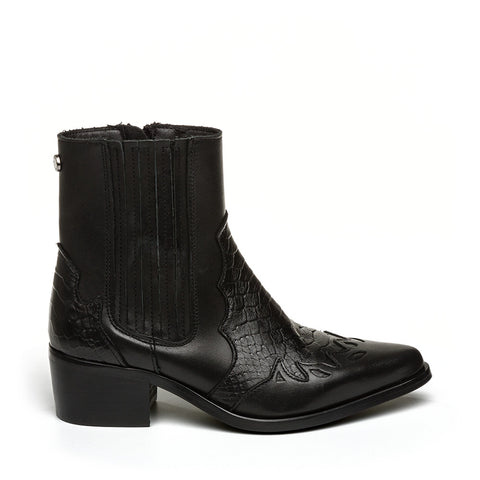 Steve Madden SELENA BLACK CROCO Calzado Biker & Western Boots