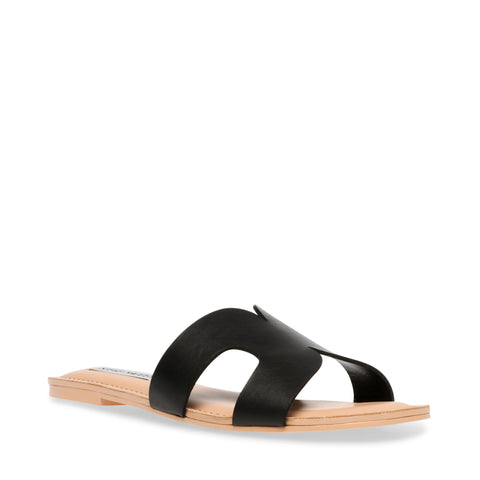Steve Madden ZARNIA BLACK LEATHER Calzado Calzado - Sandalias Planas