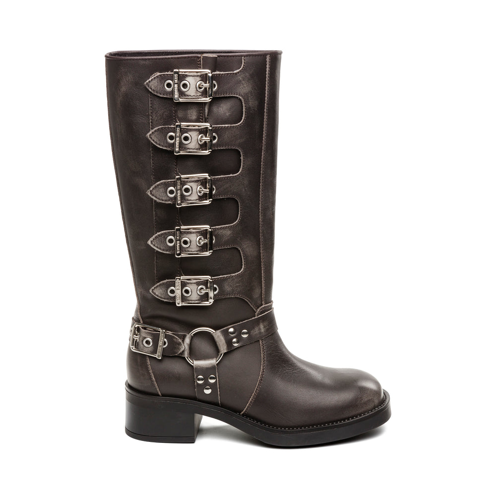 Steve Madden BATTLE DARK GREY LEATHER Calzado Biker & Western Boots